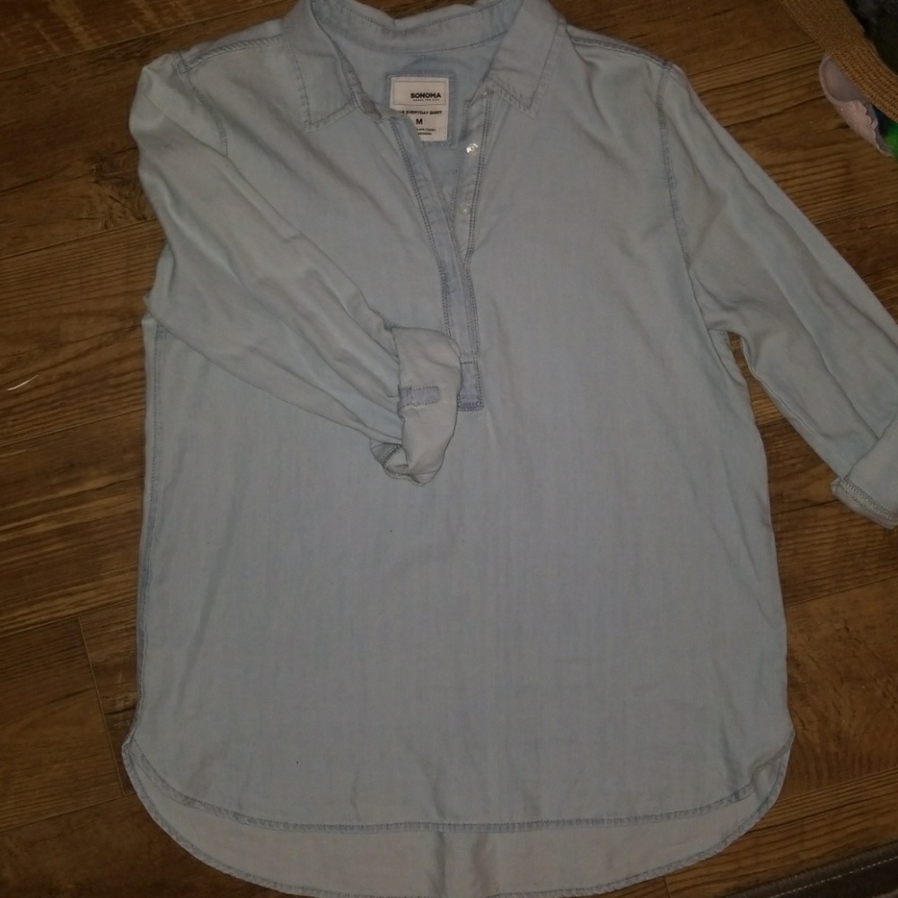 Long sleeve denim tunic